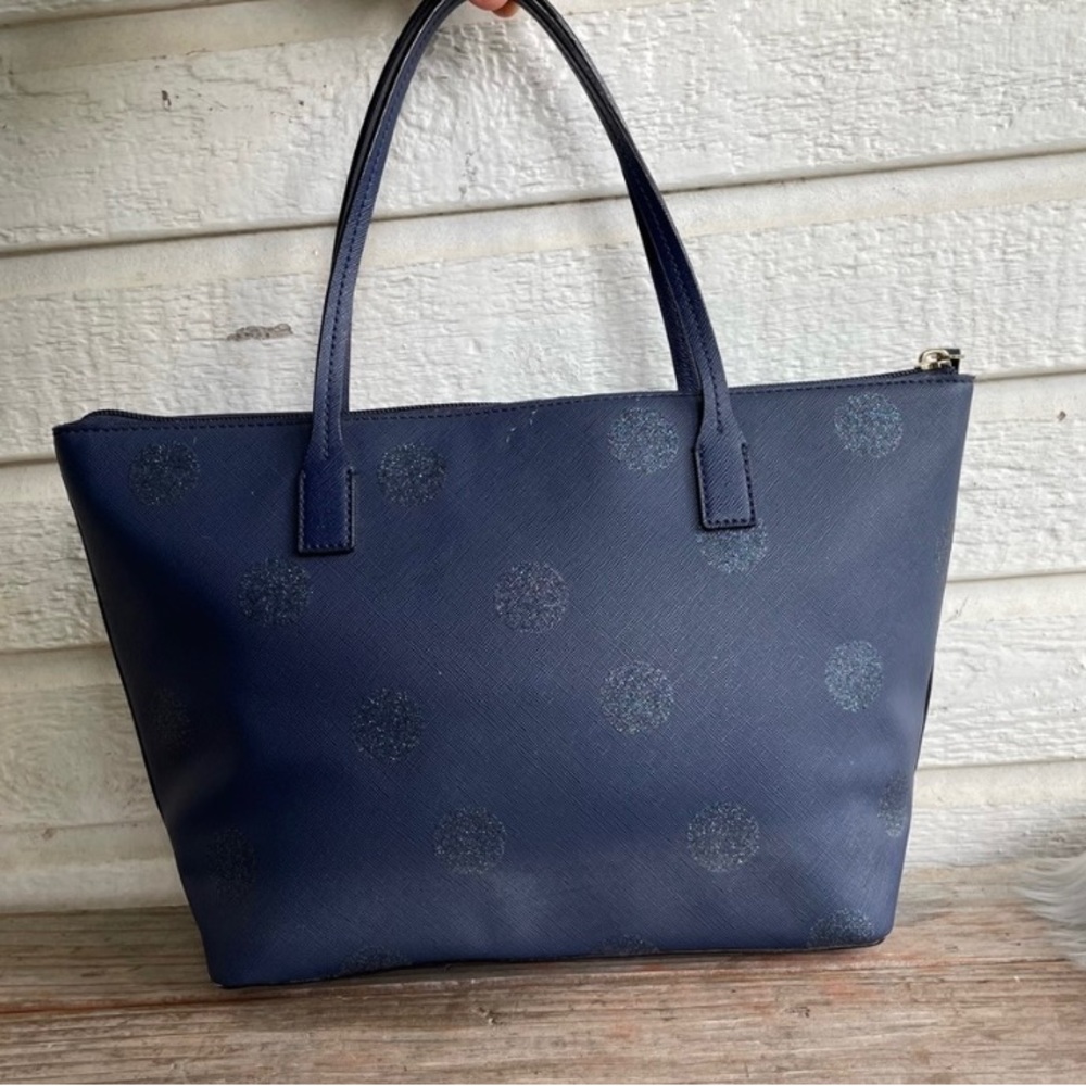 KATE SPADE New York Haven Lane Hani Blue Glitter Polka Dot Tote. Beautiful!